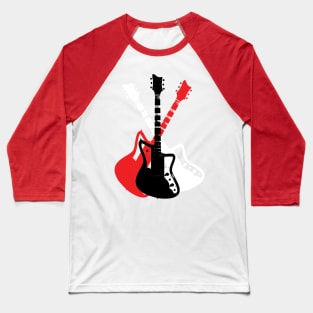 Guitar Retro Pop Art Design Baseball T-Shirt